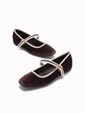 Bon Velvet Mary Jane Flats