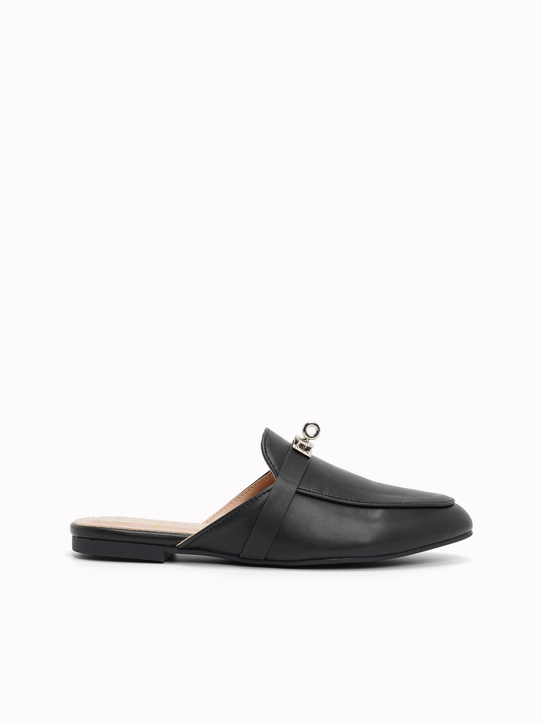 Metro Womens Black Mules Shoes Viva Flat Mules – Sofab!